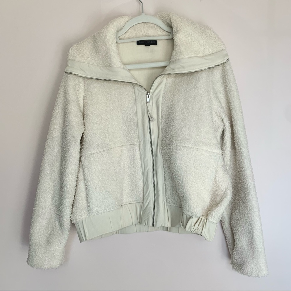 Banana Republic Factory Sherpa Full Zip Jacket